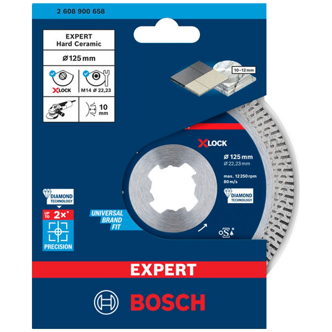 Bosch EXPERT HardCeramic X-LOCK Diamanttrennscheiben, 125 x 22.23 x 1.4 x 10 mm