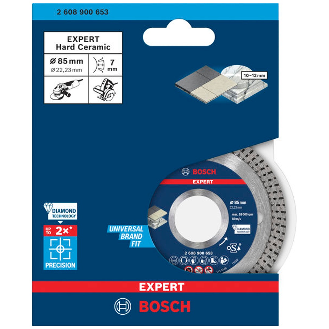 Bosch EXPERT HardCeramic Diamanttrennscheiben, 85 x 22.23 x 1,6 x 7 mm