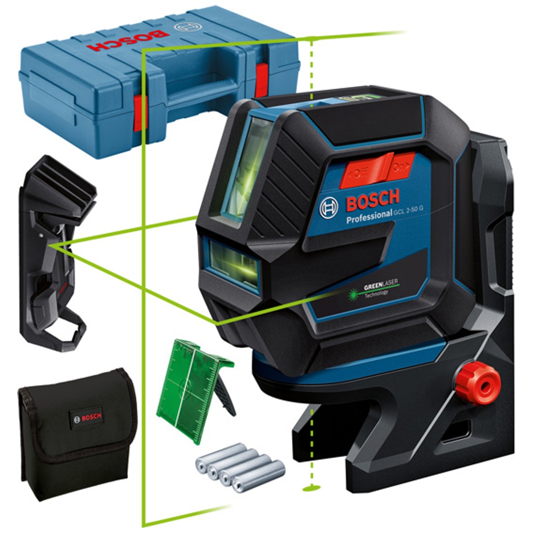 Bosch Linienlaser GCL 2-50 G, Zubehör, Tasche, Handwerkerkoffer