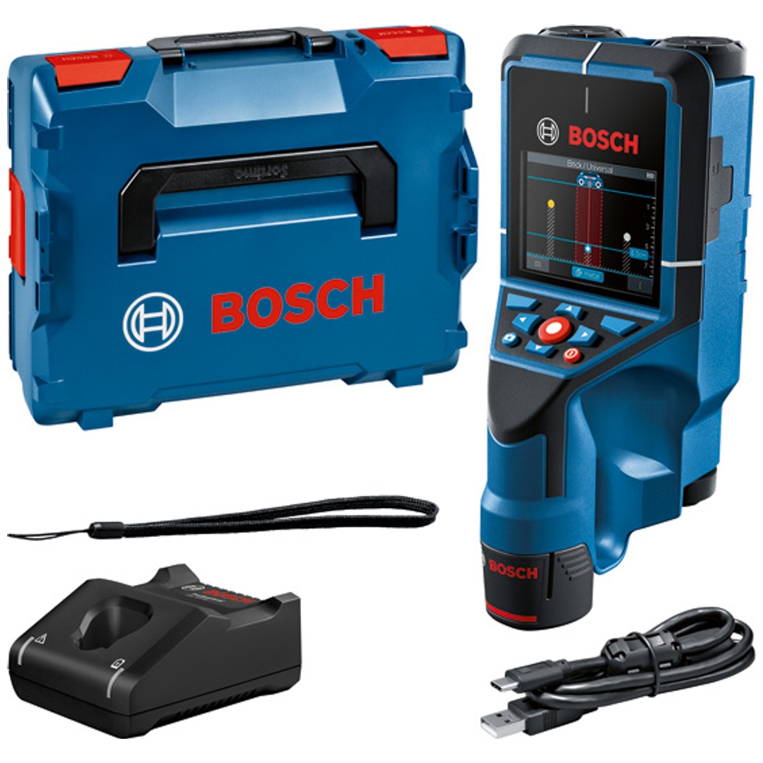 Bosch Ortungsgerät Wallscanner D-tect 200 C, 1 x Akku, Ladegerät, Zubehör, L-BOXX