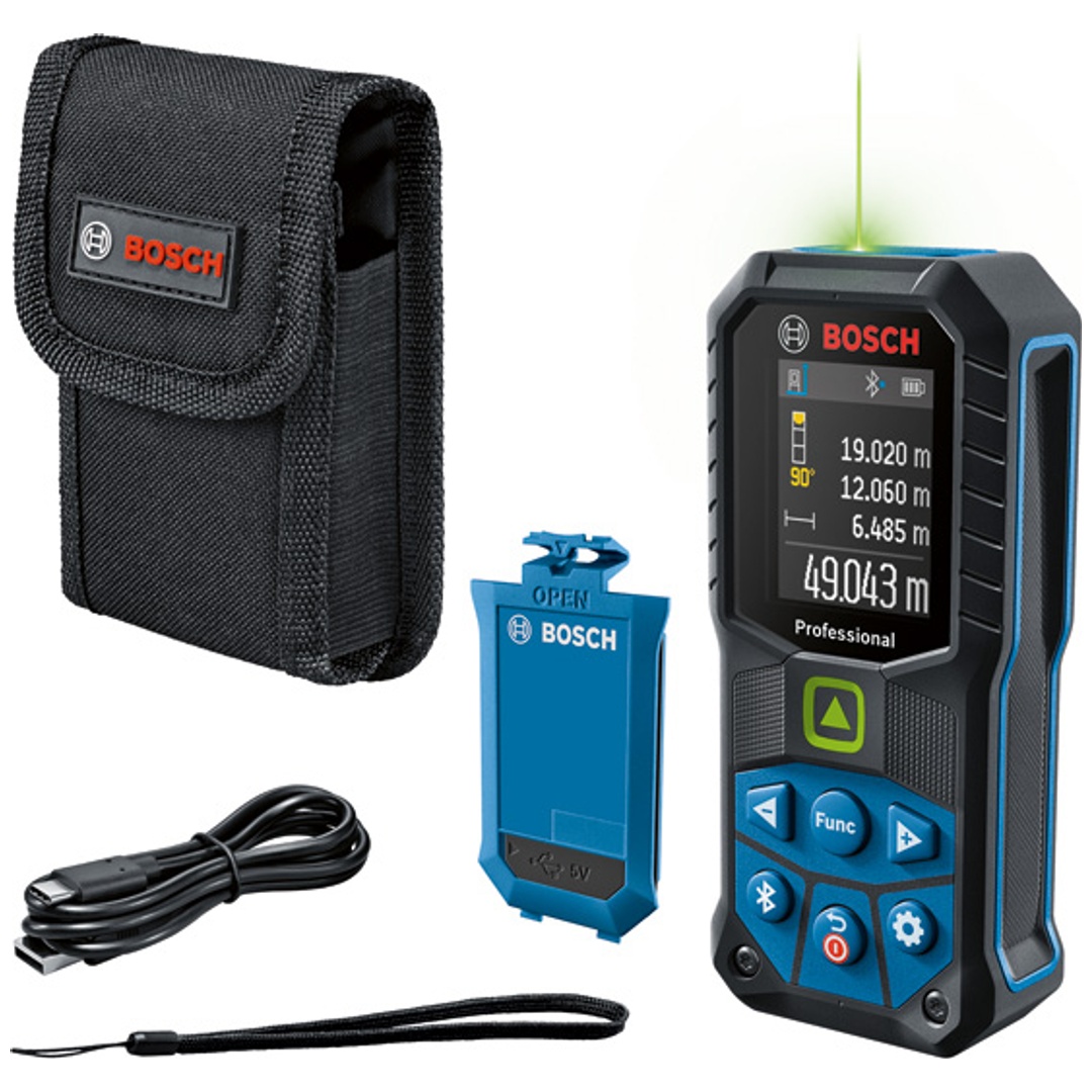 Bosch Laser-Entfernungsmesser GLM 50-27 CG mit BA 3.7V 1.0Ah A und USB-C-Kabel
