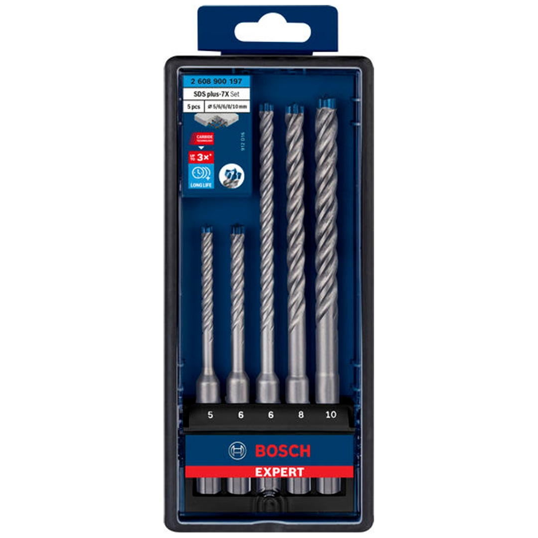 Bosch EXPERT SDS plus-7X Hammerbohrer-Set, 5/6/6/8/10 mm, 5-tlg