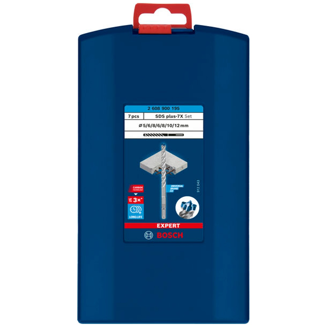 Bosch EXPERT SDS plus-7X Hammerbohrer-Set, 5/6/6/8/8/10/12 mm, 7-tlg