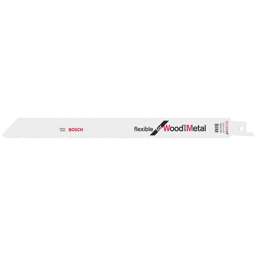 Bosch Säbelsägeblatt S 1122 VF, Flexible for Wood and Metal, 5er-Pack