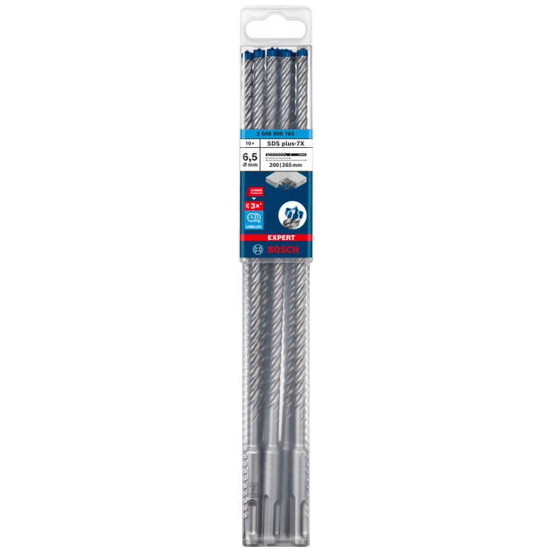 Bosch EXPERT SDS plus-7X Hammerbohrer, 6,5 x 200 x 265 mm, 10er-Pack