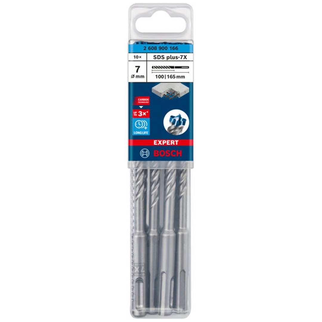 Bosch EXPERT SDS plus-7X Hammerbohrer, 7 x 100 x 165 mm, 10er-Pack