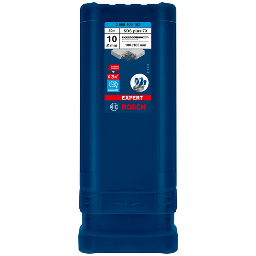 Bosch EXPERT SDS plus-7X Hammerbohrer, 10 x 100 x 165 mm, 50-tlg