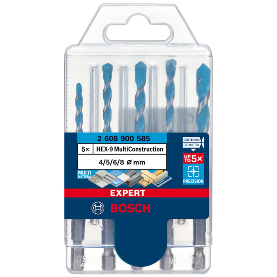 Bosch EXPERT HEX-9 MultiConstruction Bohrer-Set, 4/5/6/6/8 mm, 5-tlg.