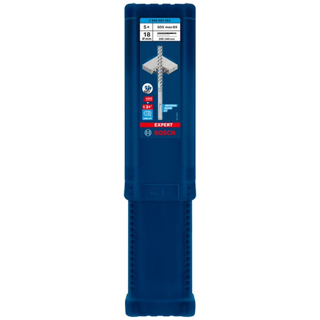 Bosch EXPERT SDS max-8X Hammerbohrer, 18 x 200 x 340 mm, 5 Stück