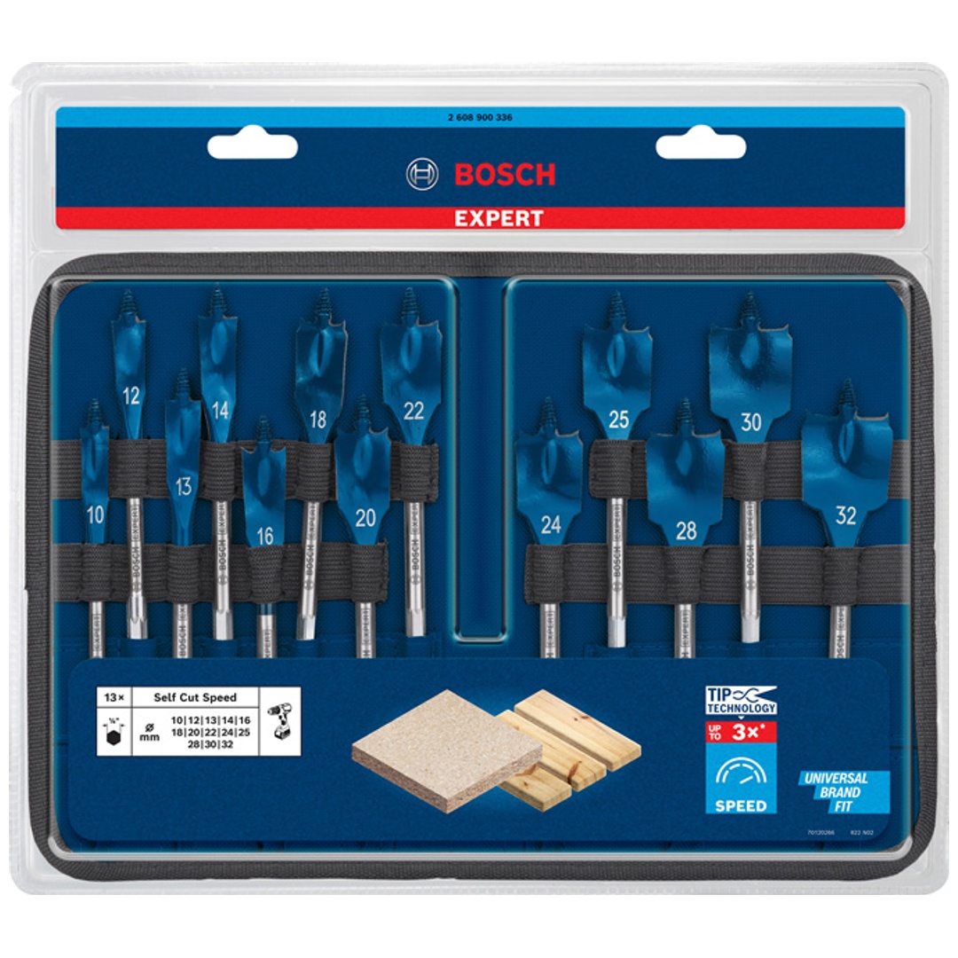 Bosch Professional Bosch EXPERT SelfCut Speed Flachfräsbohrer-Set, 13-tlg.