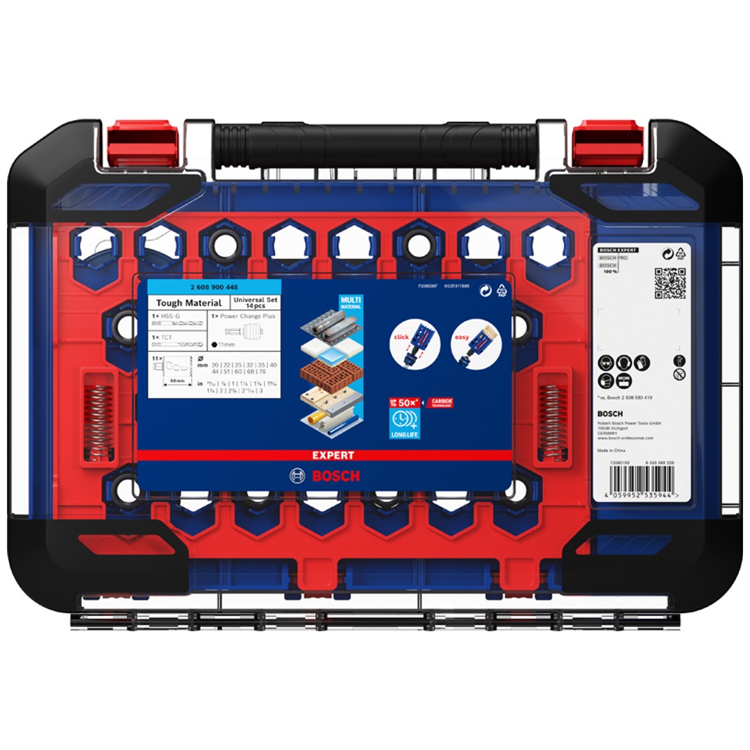 Bosch EXPERT Tough Material Lochsäge-Set, 20/22/25/32/35/40/44/51/60/68/76 mm, 14-tlg.
