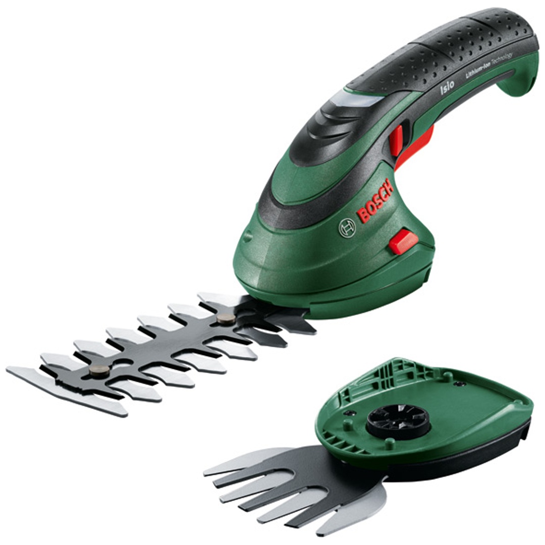 Bosch Akku-Strauch- und Grasscheren-Set Isio, incl. Grasscherblatt, Strauchmesser, Ladegerät