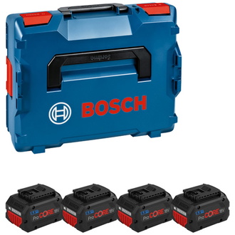 Bosch Akkupack Akku Set 4x ProCORE18V 5,5Ah + L-BOXX mit Einlage