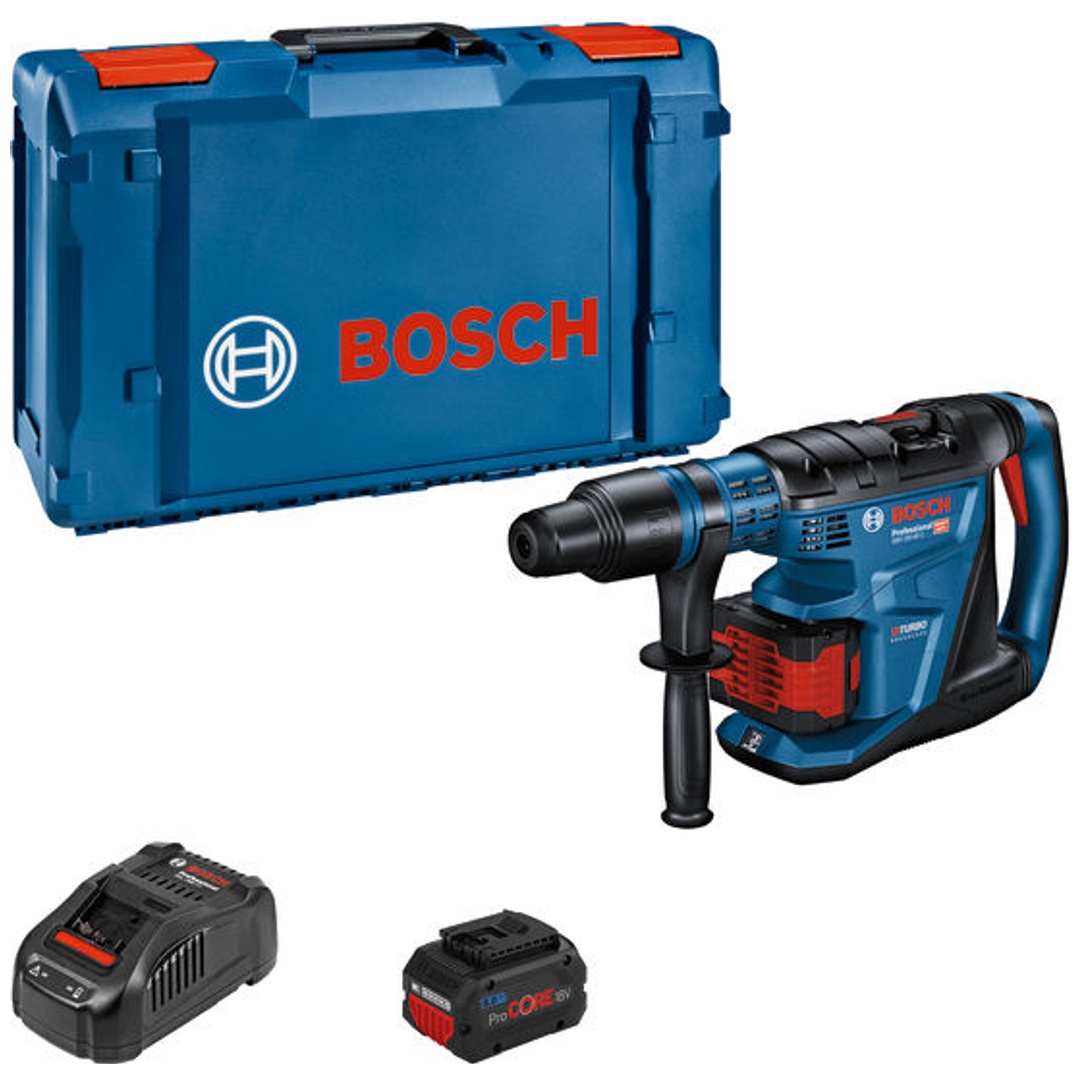 Bosch Professional Bosch Akku-Bohrhammer BITURBO GBH 18V-40, SDS-max, incl. 2x Akku ProCORE 8 Ah, Schnellladegerät, XL-BOXX