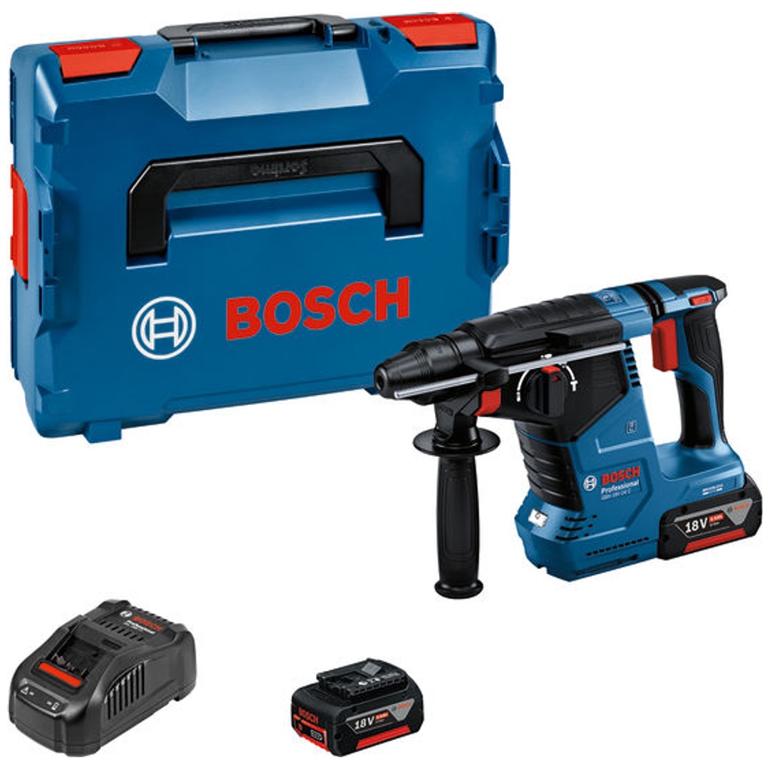 Bosch Akku-Bohrhammer GBH 18V-24 C, SDS-plus, incl. 2x Akku GBA 5 Ah, Schnellladegerät, L-BOXX