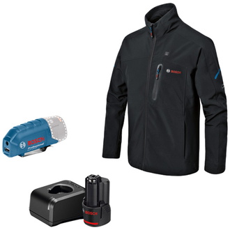 Bosch beheizbare Jacke / Heizjacke GHJ 12+18V XA (Full Version) incl. Akku, Gr. M schwarz