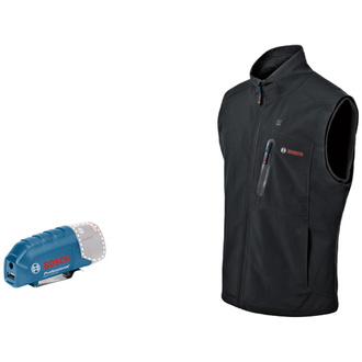 Bosch beheizbare Weste / Heizweste GHV 12+18V XA (Basic Version) ohne Akku, Gr. 2XL schwarz