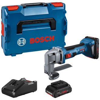 Bosch Akku-Blechschere GSC 18V-16 E, incl. 2x Akku ProCORE 4 Ah, Schnellladegerät, L-BOXX