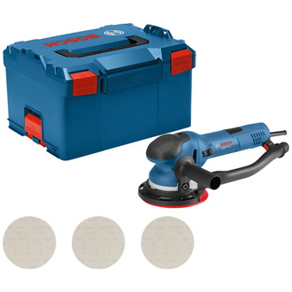 Bosch Exzenterschleifer GET 75-150, L-BOXX, 3 x Schleifblatt M480, Zubehör