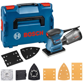Bosch Schwingschleifer GSS 160 Multi, 3 x Schleifblatt C470, Zubehör, L-BOXX mit Einlage