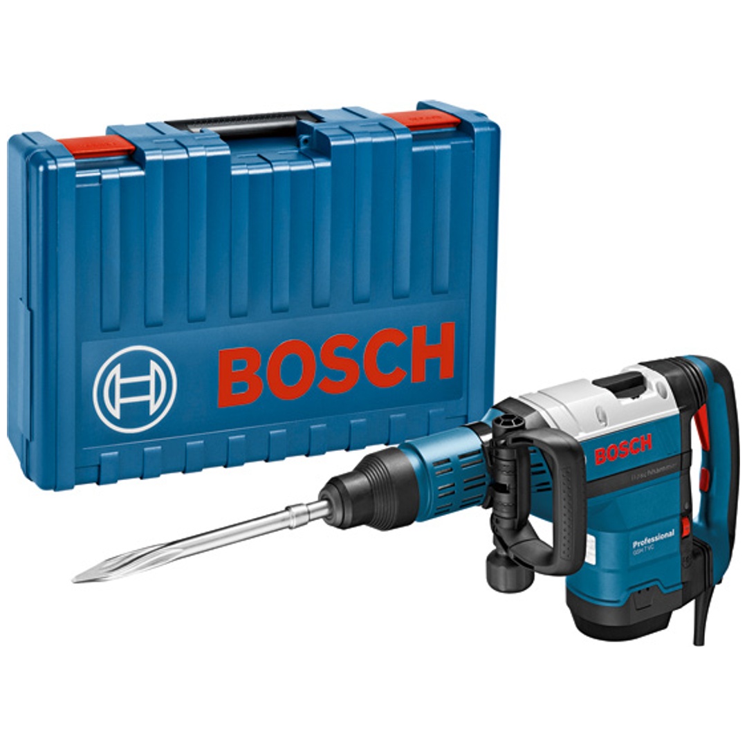 Bosch Professional Bosch Schlaghammer mit SDS-max GSH 7 VC, incl. Spitzmeißel, Zubehör, Handwerkerkoffer