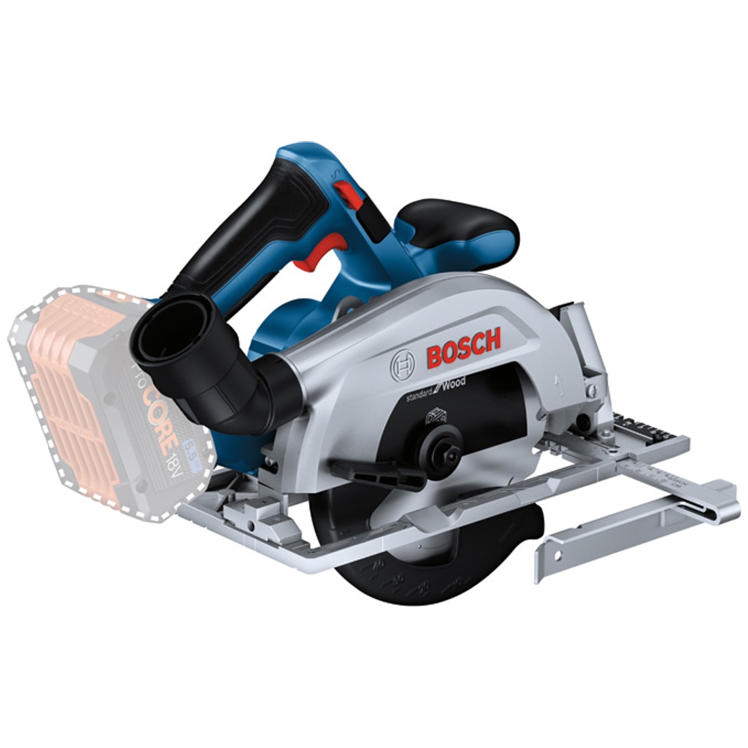 Bosch Professional Bosch Akku-Handkreissäge GKS 18V-57-2 solo, incl. Parallelanschlag, Kreissägeblatt, Karton