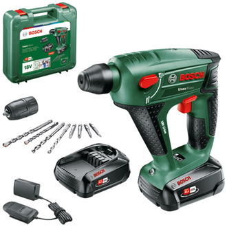 Bosch Akku-Bohrhammer Uneo Maxx, incl. 2x Akku PBA 2 Ah, Ladegerät, Zubehör, Tragekoffer