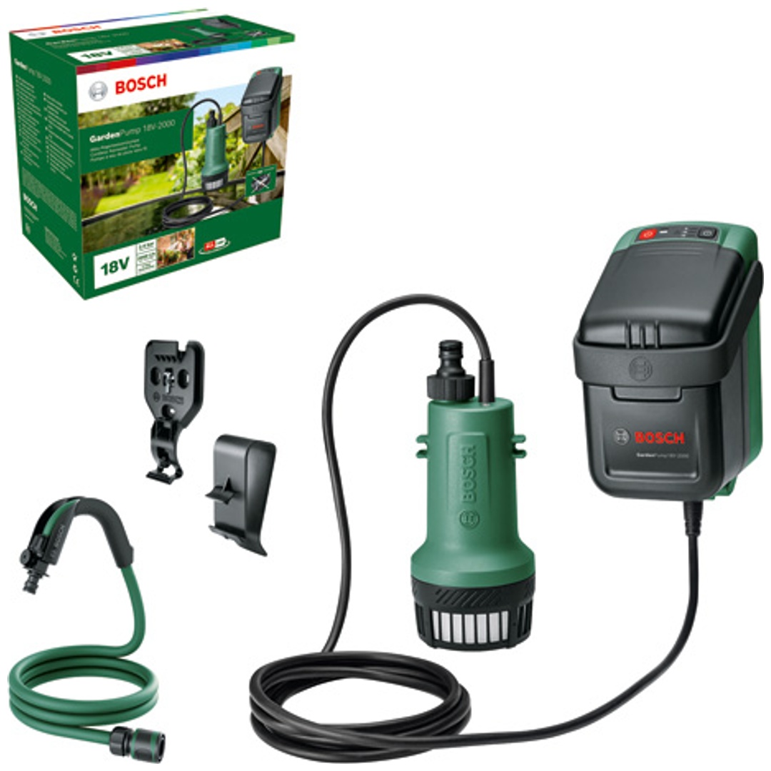 Bosch Akku-Regenwasserpumpen GardenPump 18V-2000