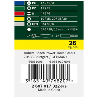 Bosch Schrauberbit- und Ratschen-Set, 26-tlg.