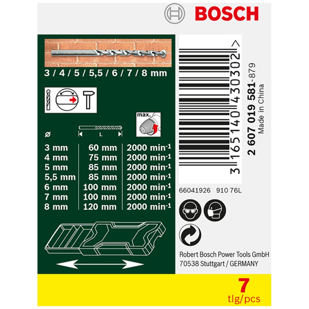 Bosch Mini-X-Line Steinbohrer-Set, 7-teilig