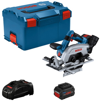 Bosch Akku-Kreissäge GKS 18V-57-2 L, incl. 2x Akku ProCORE 5,5 Ah, Schnellladegerät, Zubehör, L-BOXX