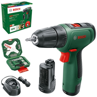 Bosch Akku-Zweigang-Bohrschrauber EasyDrill 1200, incl. 2x Akku PBA 1,5 Ah, Ladegerät, 34-tlg. Zubehörset, Tragekoffer