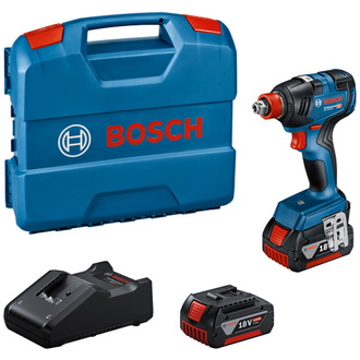 Bosch Akku-Drehschlagschrauber GDX 18V-200, incl. 2x Akku GBA 4 Ah, Schnellladegerät, L-Case