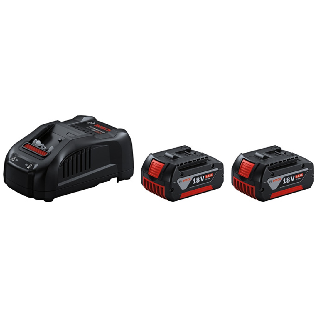 Bosch Akku-Starter-Set: 2x Akku GBA 18V 5Ah + Schnellladegerät GAL 1880 CV