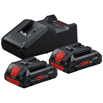 Bosch Akku-Starter-Set: 2x Akku ProCORE 18 Volt, 4 Ah, Schnellladegerät GAL 18V-40