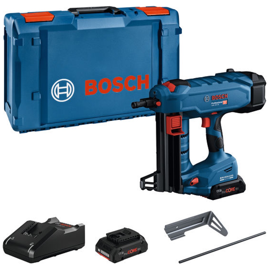 Bosch Professional Bosch Akku-Betonnagler GNB 18V-38, incl. 2x Akku ProCORE 4 Ah, Schnellladegerät, Zubehör, XL-BOXX