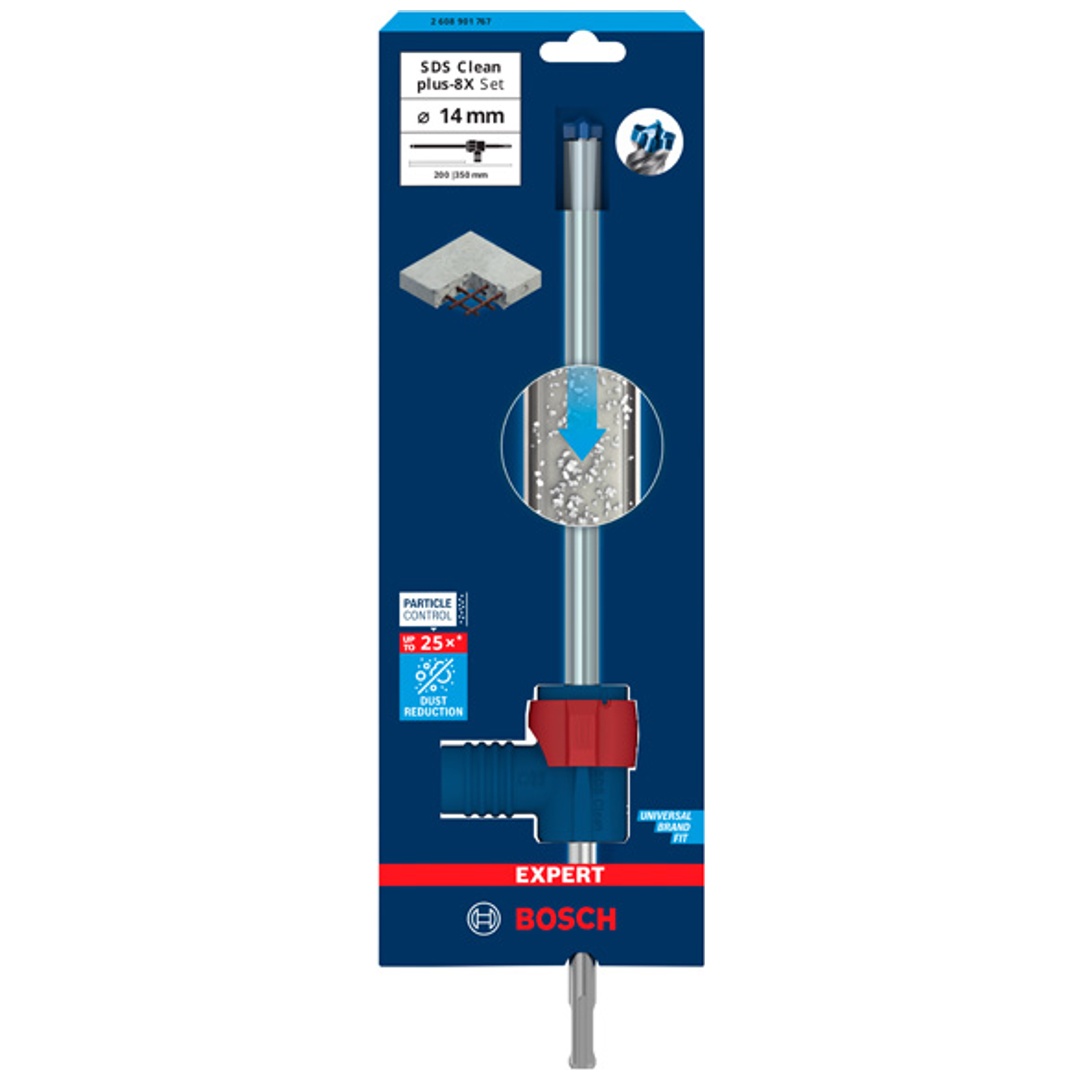 Bosch EXPERT Saugbohrer SDS Clean plus-8X Hammerbohrer-Set 14 x 200 x 350 mm