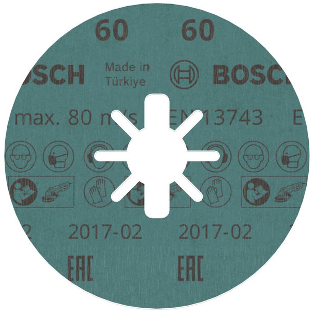 Bosch X-LOCK Fiberscheibe, 115  mm, K 60, Sternloch, R780 Best for Metal + Inox