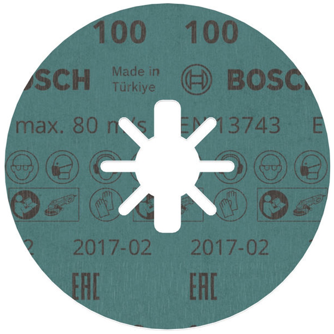 Bosch X-LOCK Fiberscheibe, 115  mm, K 100, Sternloch, R780 Best for Metal + Inox