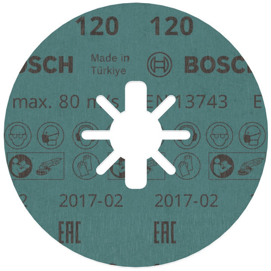Bosch X-LOCK Fiberscheibe, 115  mm, K 120, Sternloch, R780 Best for Metal + Inox