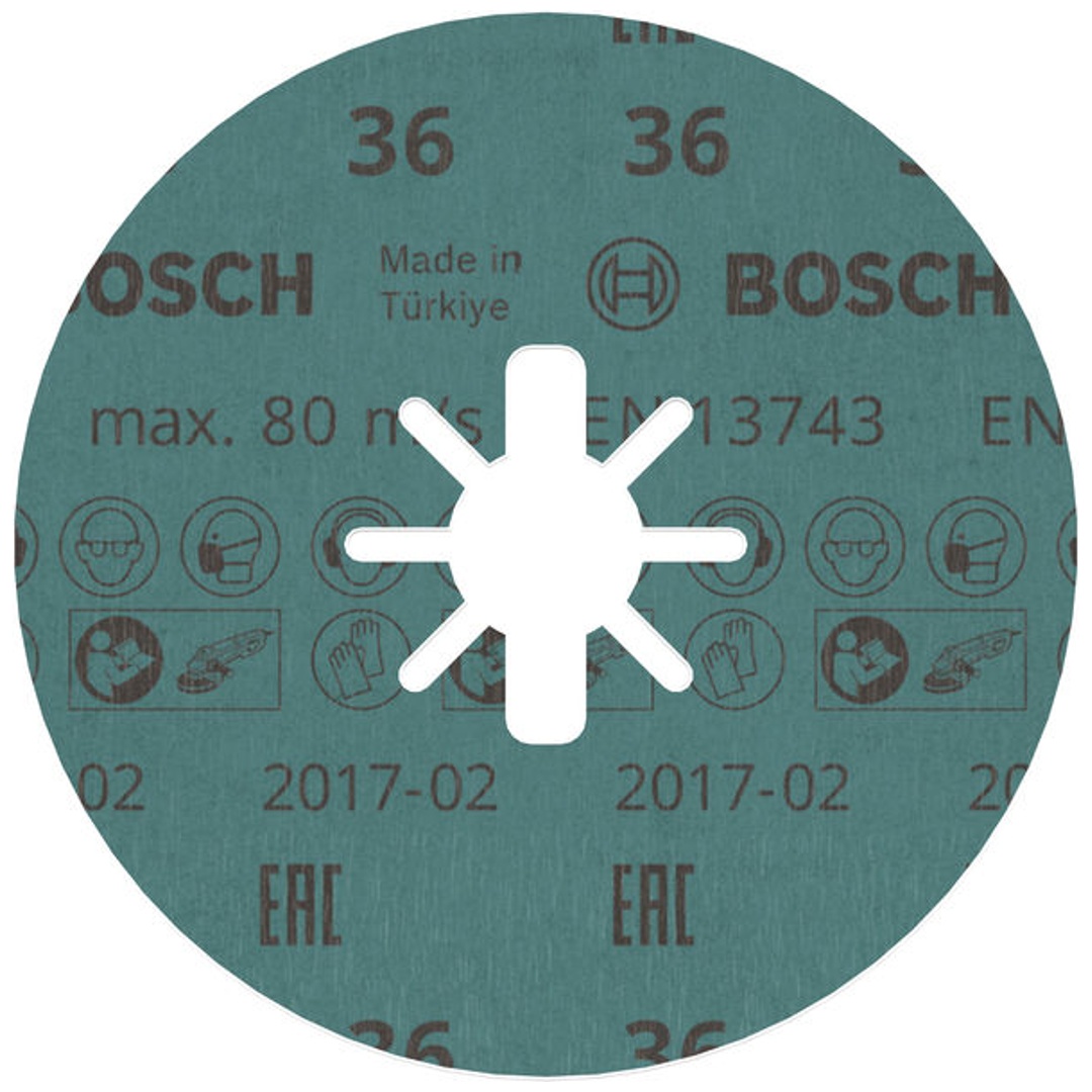 Bosch X-LOCK Fiberscheibe, 125  mm, K 36, Sternloch, R780 Best for Metal + Inox