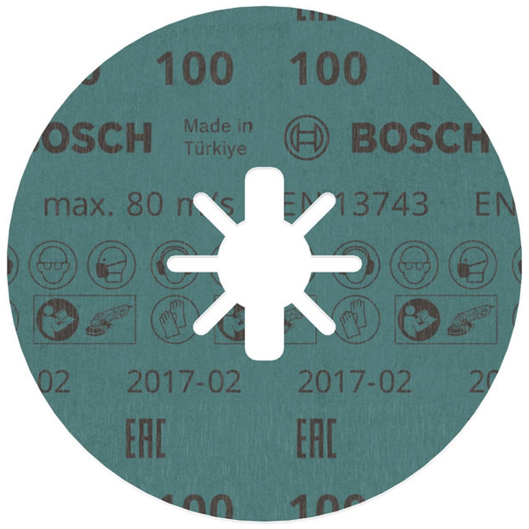 Bosch X-LOCK Fiberscheibe, 125  mm, K 100, Sternloch, R780 Best for Metal + Inox