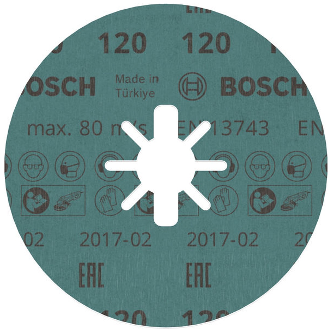 Bosch X-LOCK Fiberscheibe, 125  mm, K 120, Sternloch, R780 Best for Metal + Inox