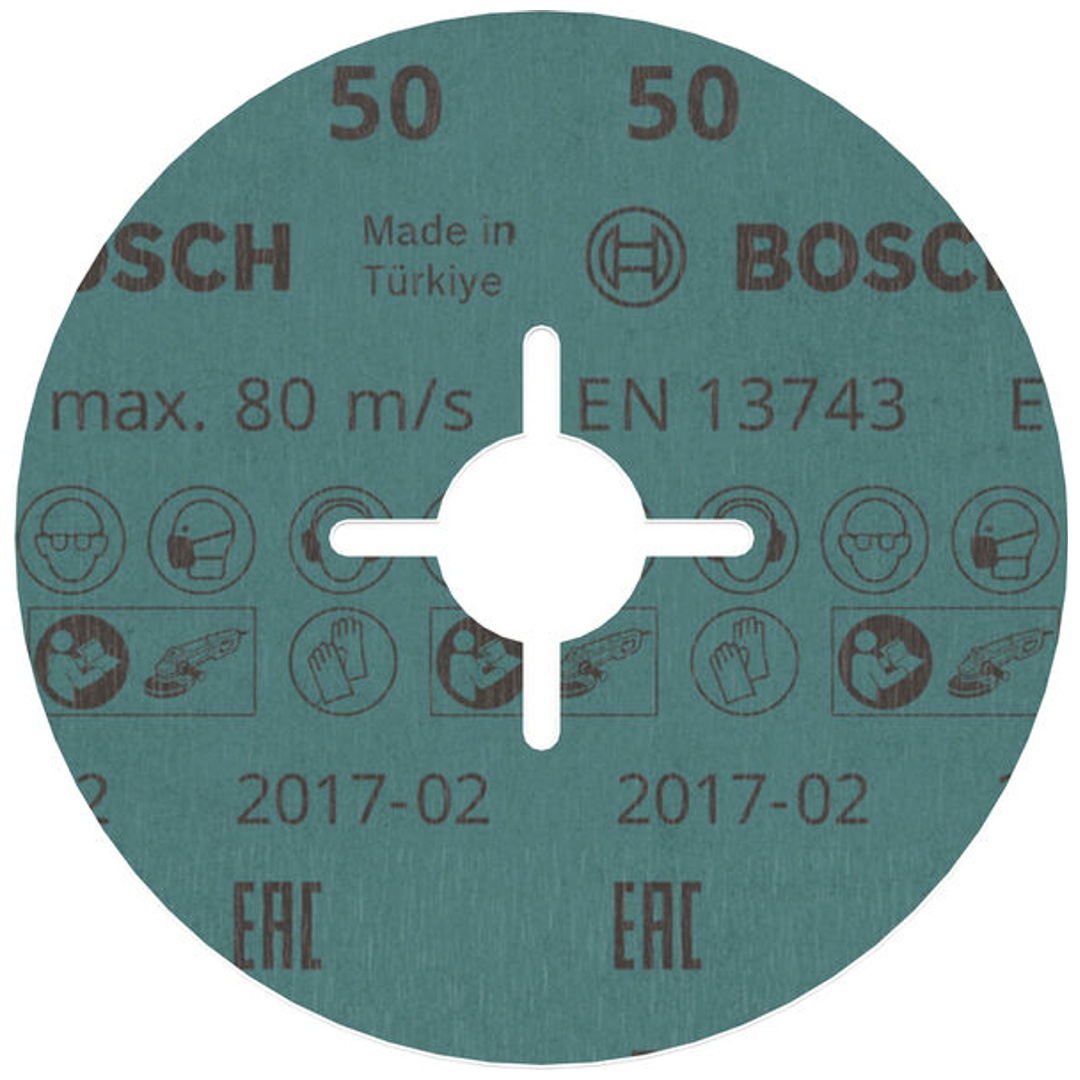 Bosch Fiberschleifscheibe R780, Best for Metal and Inox, 115 x 22,23 mm, 50