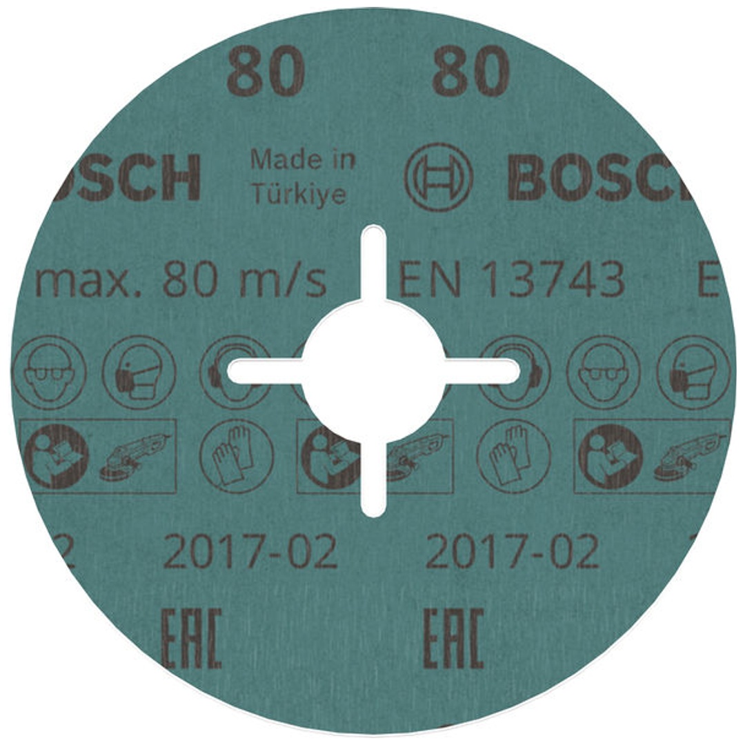 Bosch Fiberschleifscheibe R780, Best for Metal and Inox, 115 x 22,23 mm, 80