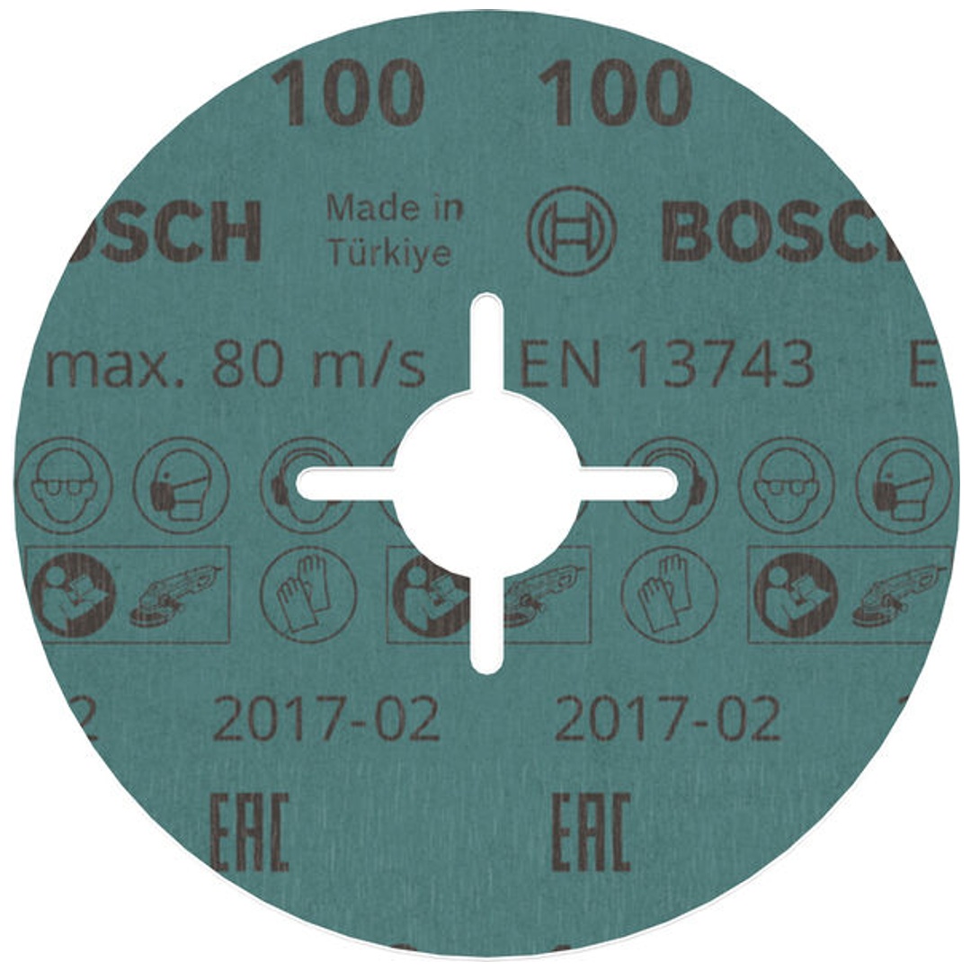 Bosch Fiberschleifscheibe R780, Best for Metal and Inox, 115 x 22,23 mm, 100