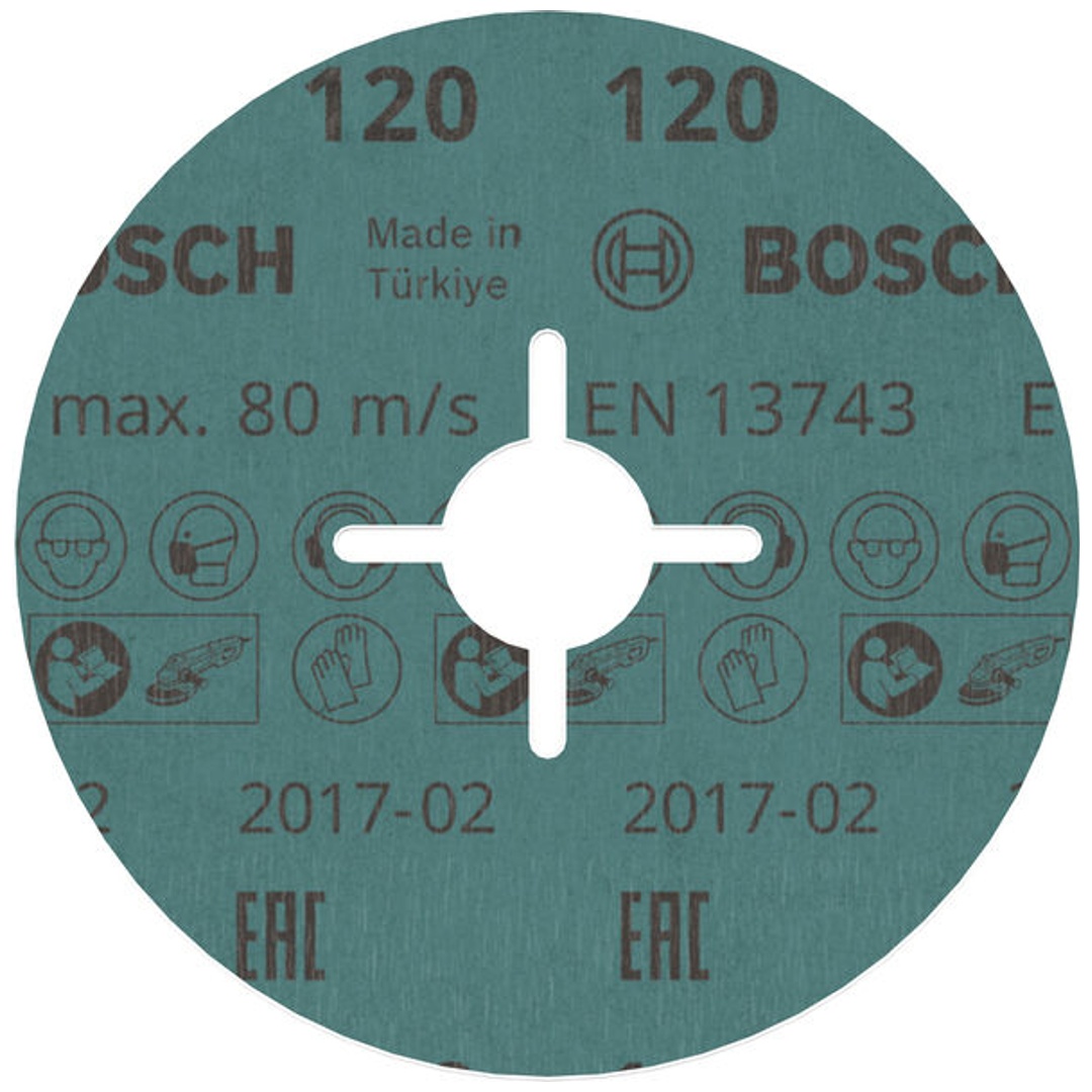Bosch Fiberschleifscheibe R780, Best for Metal and Inox115 x 22,23 mm, 120