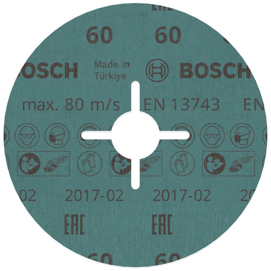 Bosch Fiberschleifscheibe R780, Best for Metal and Inox, 125 x 22,23 mm, 60