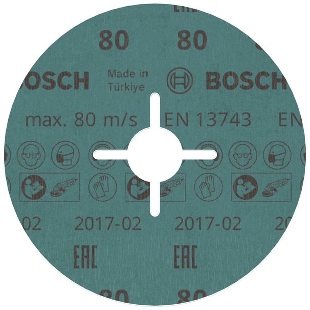 Bosch Fiberschleifscheibe R780, Best for Metal and Inox, 125 x 22,23 mm, 80