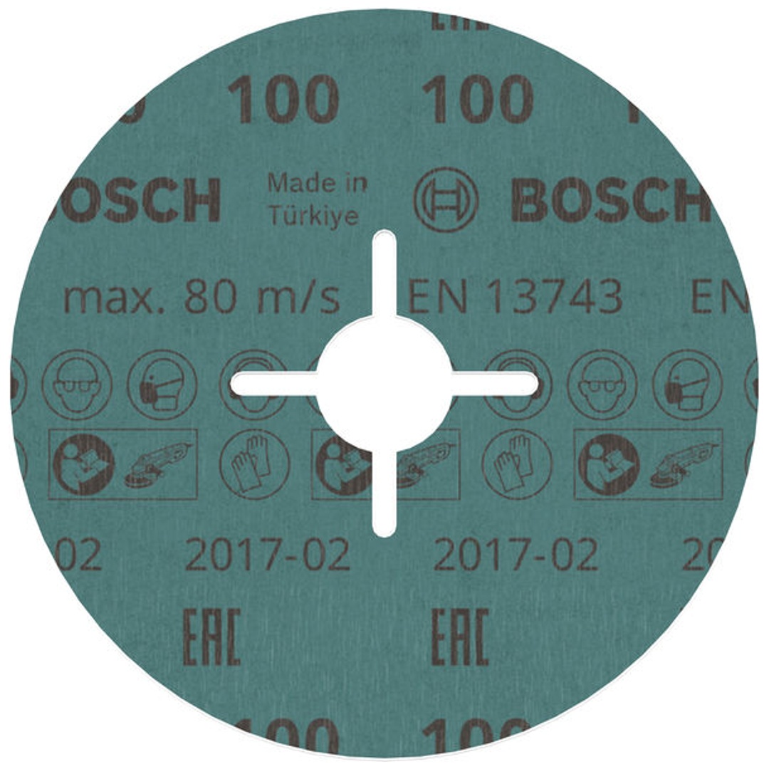 Bosch Fiberschleifscheibe R780, Best for Metal and Inox, 125 x 22,23 mm, 100